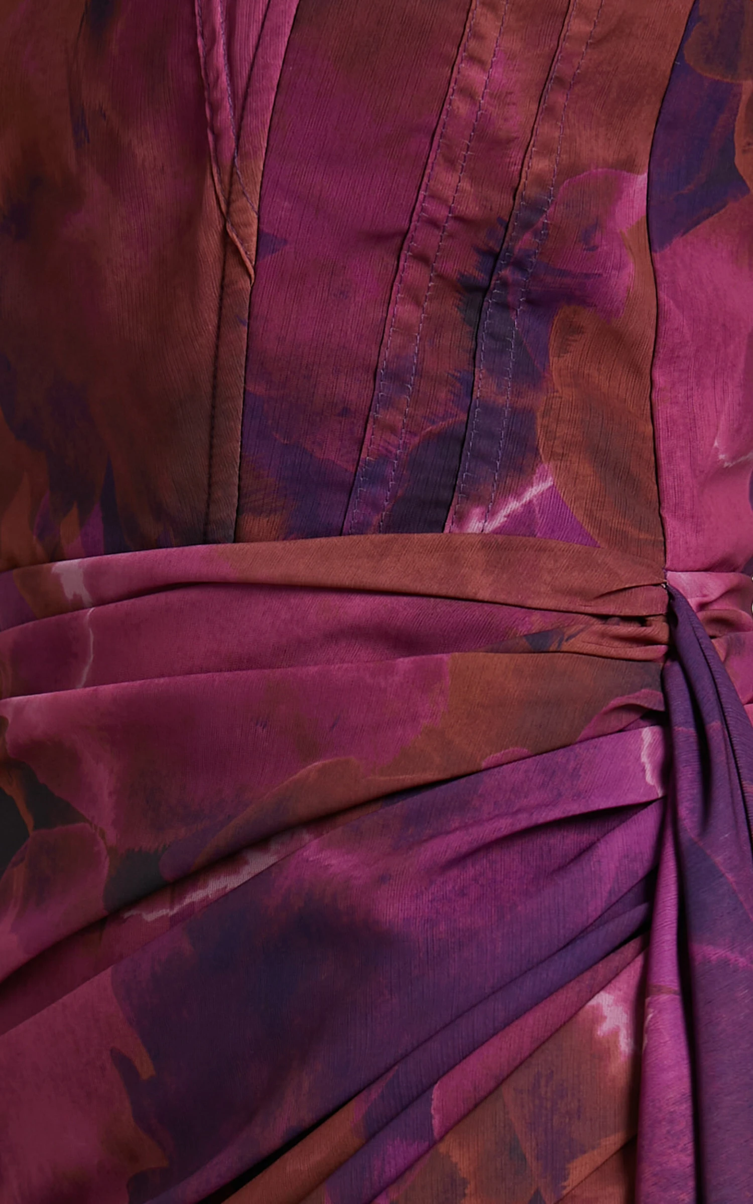 Showpo Eudine Strapless Structured Sash Detail Mini Dress In Blurred Dreams - Image 7