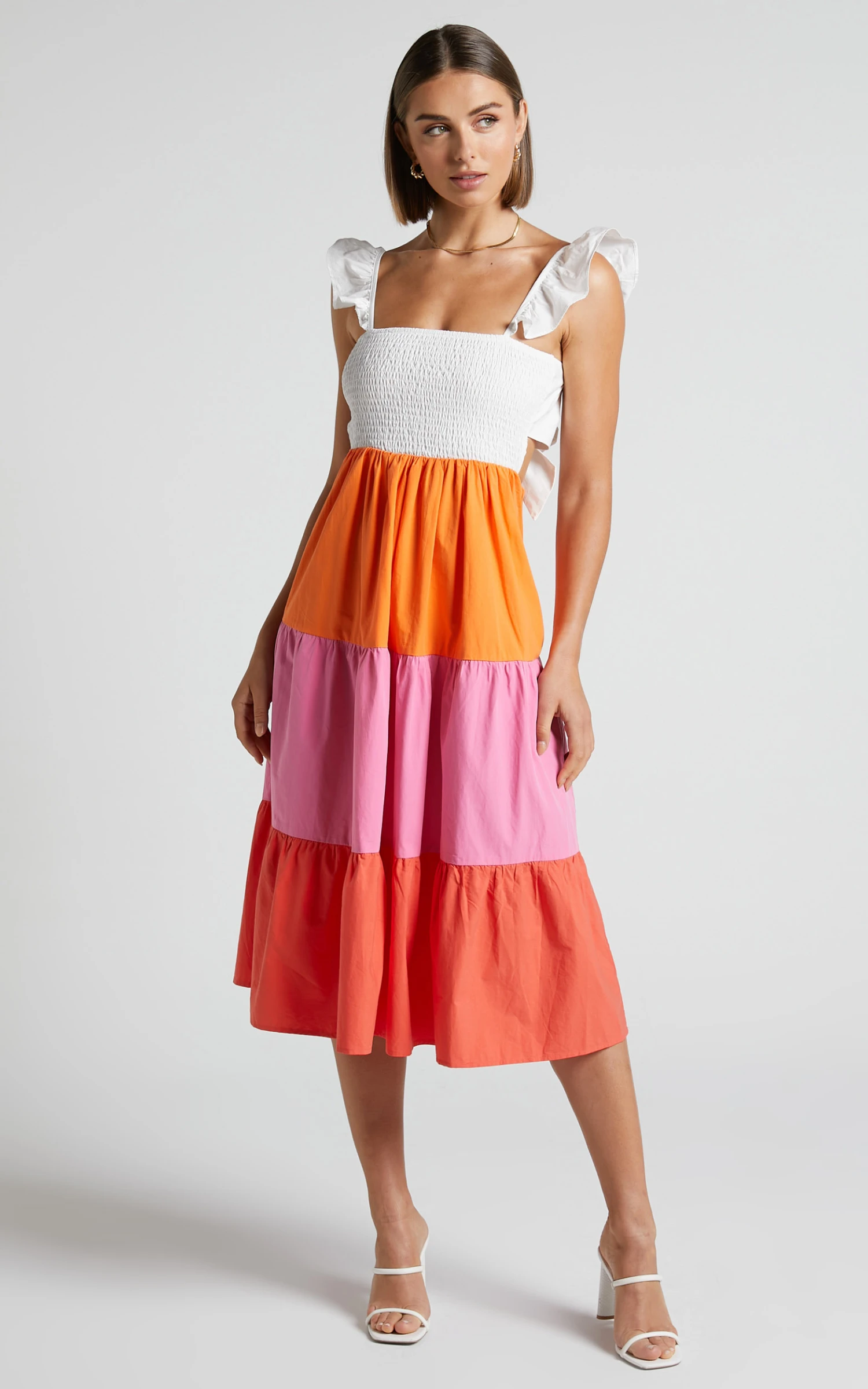 Showpo Eugenna Cotton Tiered Colour Block Midi Dress In Multi 4 Showpo Eugenna Cotton Tiered Colour Block Midi Dress In Multi - Image 4