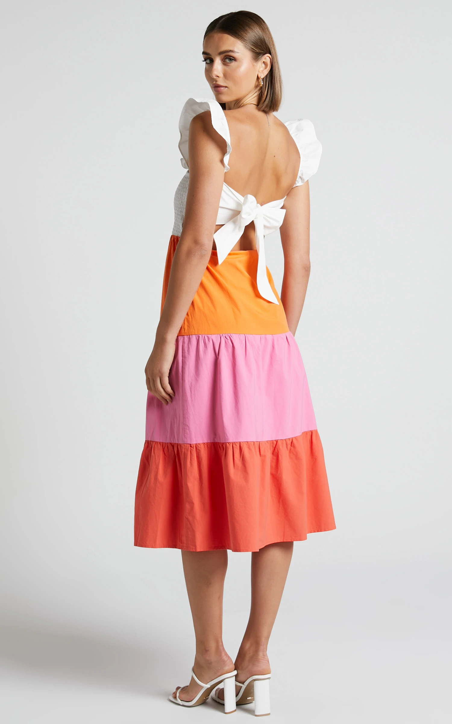 Showpo Eugenna Cotton Tiered Colour Block Midi Dress In Multi 5 Showpo Eugenna Cotton Tiered Colour Block Midi Dress In Multi - Image 5