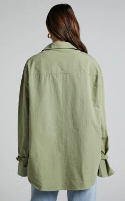 Showpo Evanlyn Split Cuff Shirt In Sage 16 Showpo Evanlyn Split Cuff Shirt In Sage -Showpo Women's Clothing Store Evanlyn Split Cuff Shirt in Sage 6