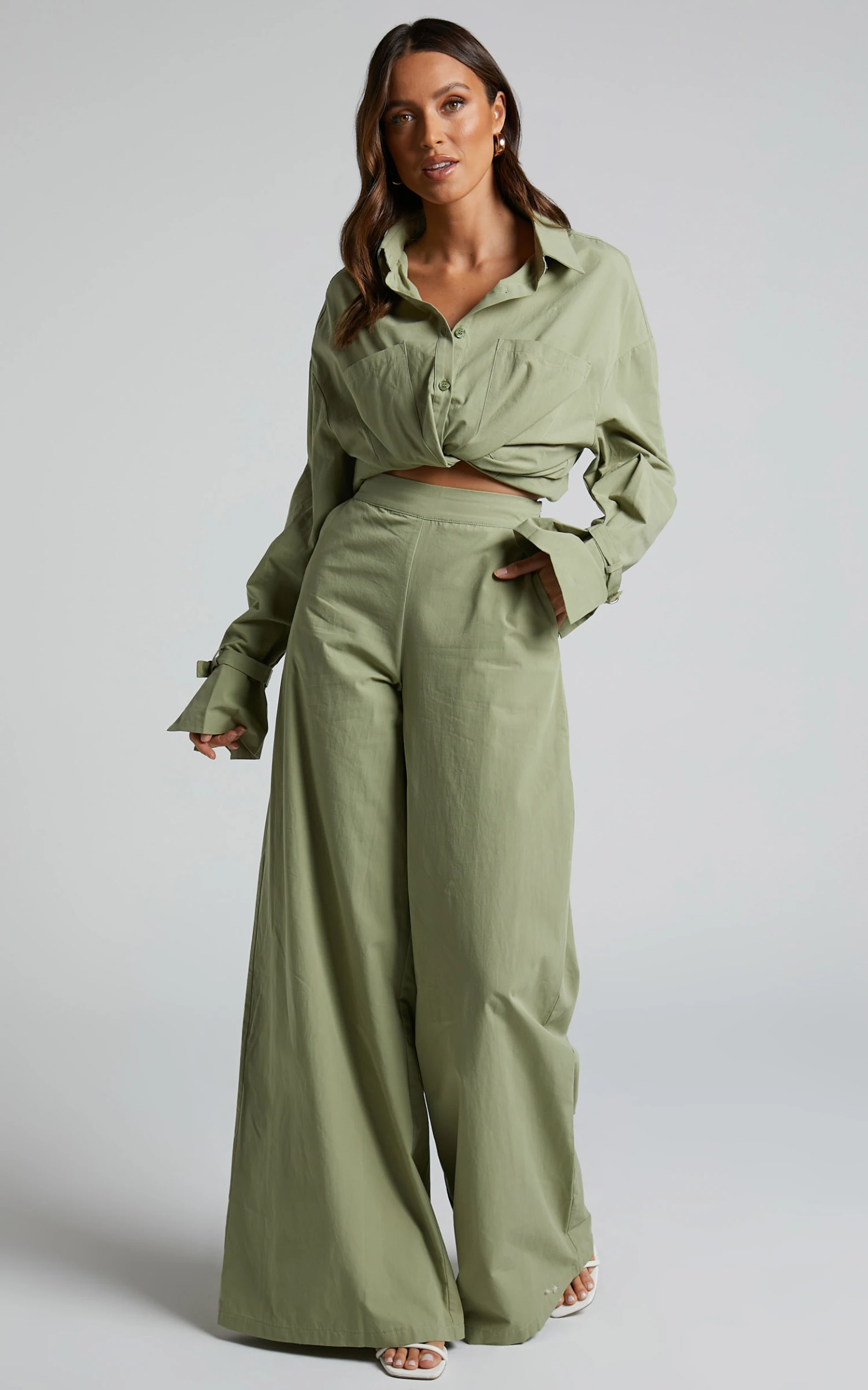 Showpo Evanlyn High Waisted Wide Leg Pants In Sage 7 Showpo Evanlyn High Waisted Wide Leg Pants In Sage - Image 7