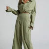 Showpo Evanlyn High Waisted Wide Leg Pants In Sage
