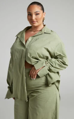 Showpo Evanlyn Split Cuff Shirt In Sage 15 Showpo Evanlyn Split Cuff Shirt In Sage -Showpo Women's Clothing Store Evanlyn shirt in Sage 2528ST22070011022529 7