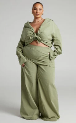 Showpo Evanlyn High Waisted Wide Leg Pants In Sage 11 Showpo Evanlyn High Waisted Wide Leg Pants In Sage -Showpo Women's Clothing Store Evanlyn wide leg pant in Sage 2528SB22070006022529 2