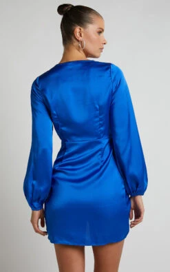 Showpo Everest Twist Front Relaxed Sleeve Mini Dress In Cobalt 16 Showpo Everest Twist Front Relaxed Sleeve Mini Dress In Cobalt -Showpo Women's Clothing Store Everest Twist Front relaxed sleeve mini dress in Cobalt 5
