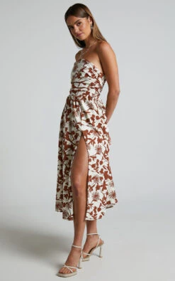 Showpo Evita Midi Dress - Ruched High Split Strapless Dress In Multi 15 Showpo Evita Midi Dress - Ruched High Split Strapless Dress In Multi -Showpo Women's Clothing Store Evita High Split Ruched Strapless Midi Dress in Multi 6