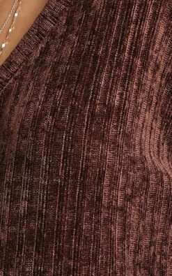 Showpo Filomena Chenille Slouch Crop Top In Chocolate 17 Showpo Filomena Chenille Slouch Crop Top In Chocolate -Showpo Women's Clothing Store Fabric 8