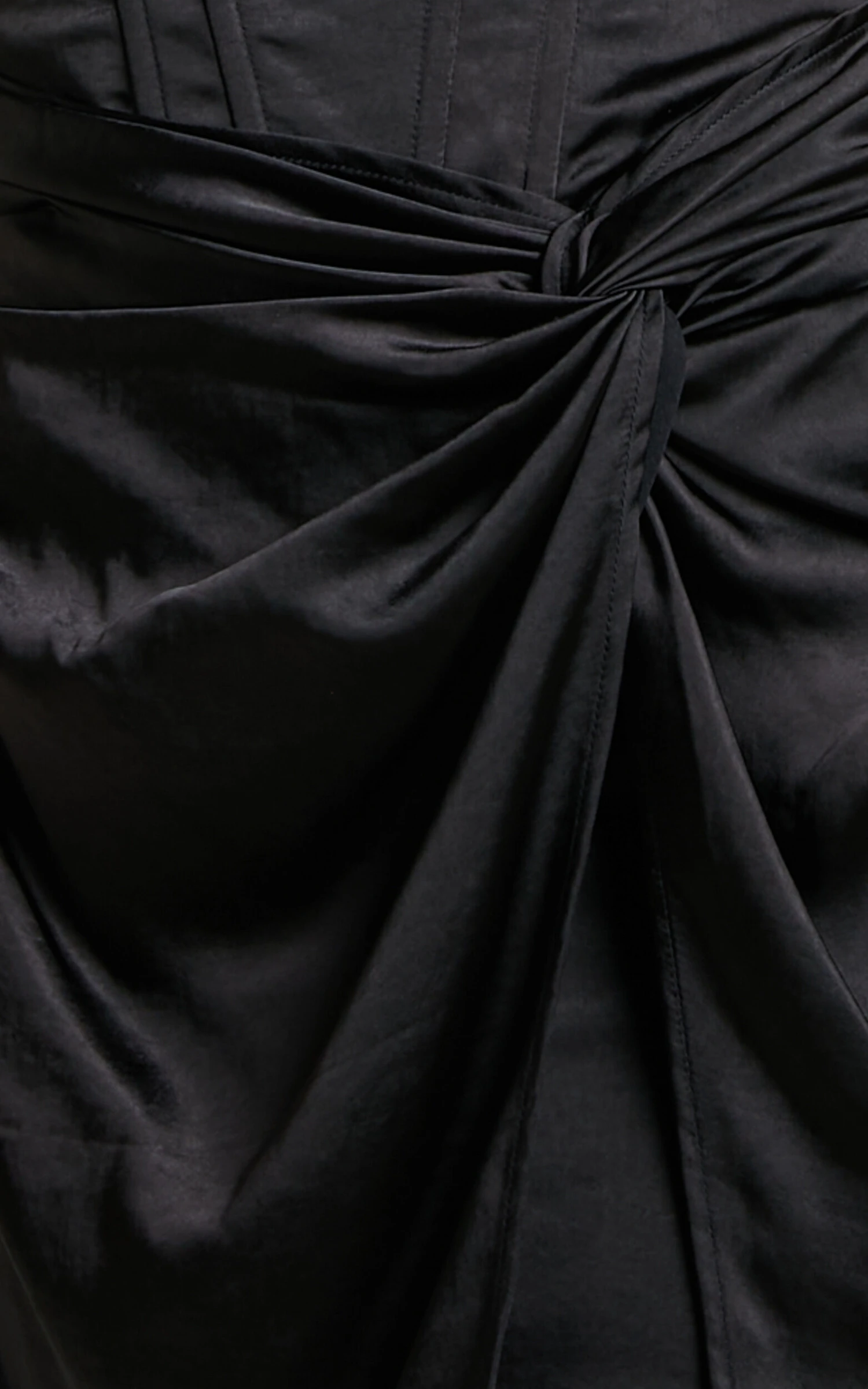 Showpo Roxzaye Mini Dress - Strapless Bustier Drape Skirt Dress In Black 8 Showpo Roxzaye Mini Dress - Strapless Bustier Drape Skirt Dress In Black - Image 8