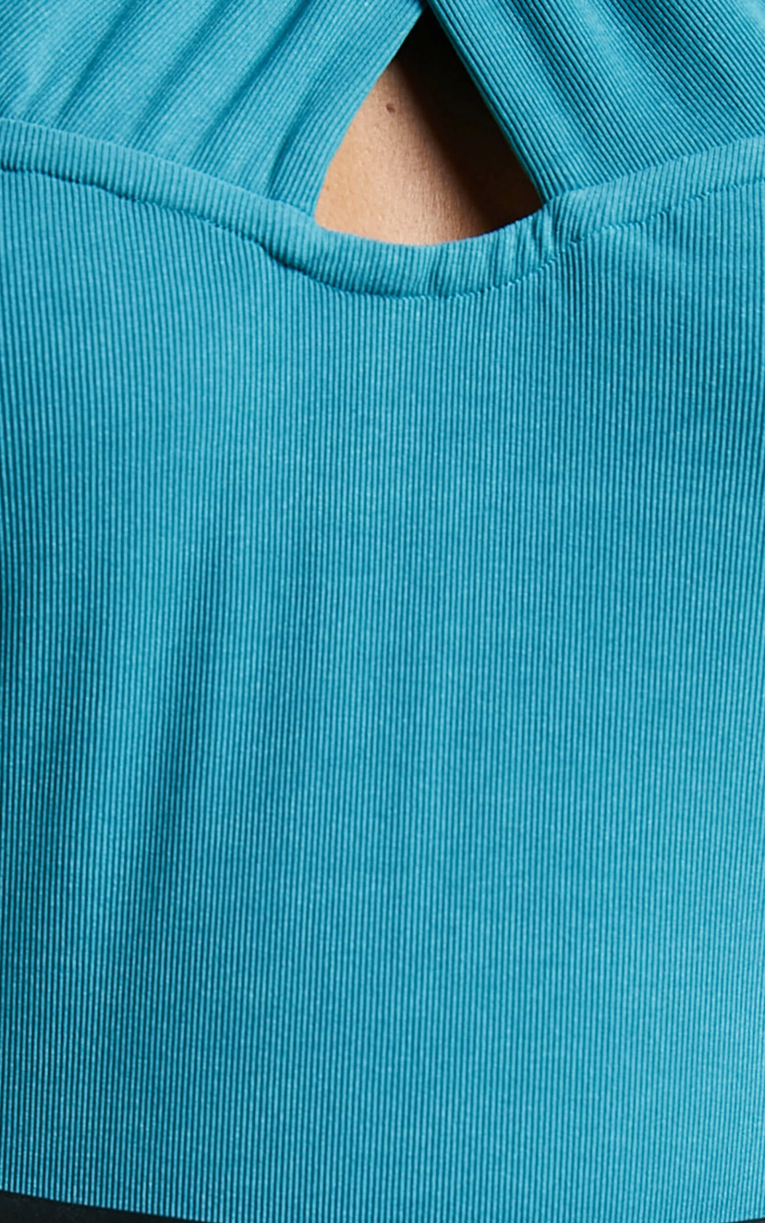 Showpo Gaia Cross Halter Neck Bodysuit In Teal 9 Showpo Gaia Cross Halter Neck Bodysuit In Teal - Image 9