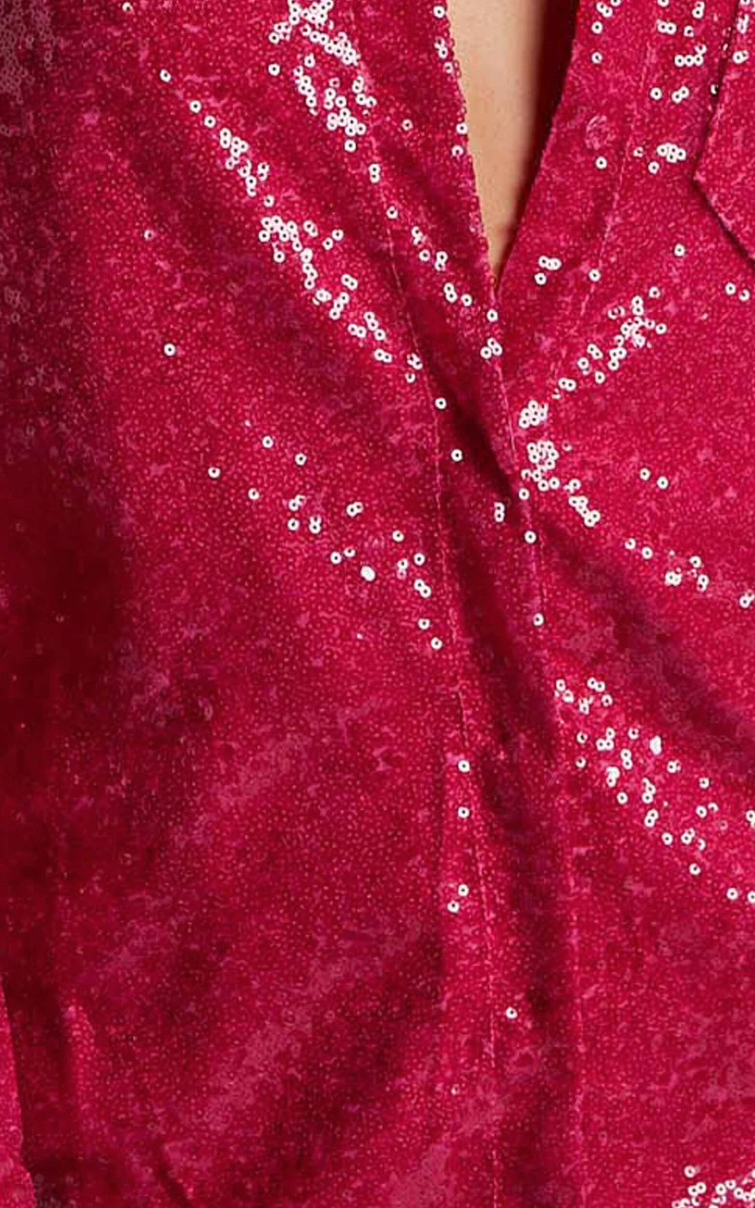 Showpo Cally Mini Dress - Oversized Shirt Dress In Cherry Sequin 7 Showpo Cally Mini Dress - Oversized Shirt Dress In Cherry Sequin - Image 7