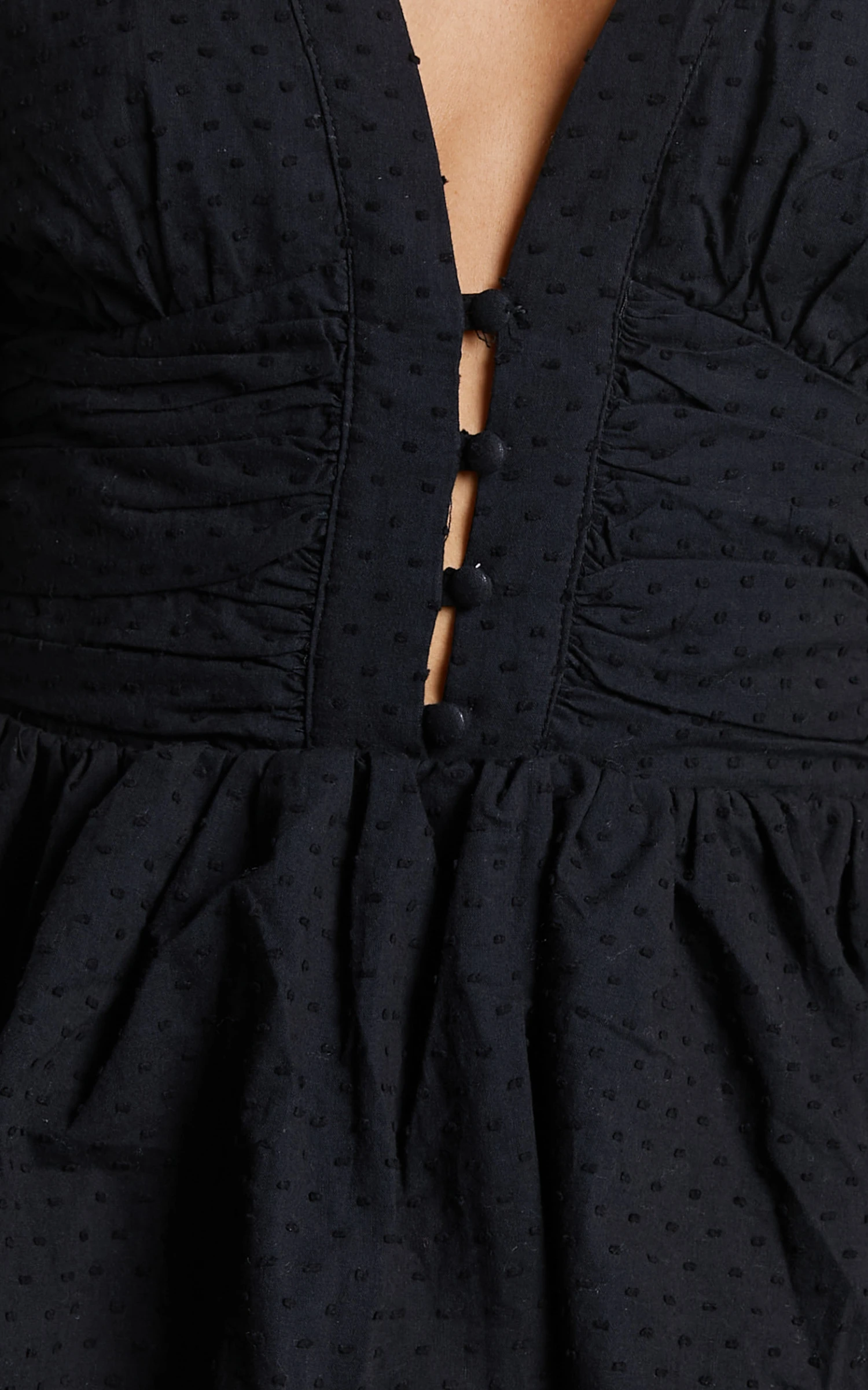 Showpo Suki Mini Dress - Plunge Neck Balloon Sleeve Tiered Ruffle Dress In Black 9 Showpo Suki Mini Dress - Plunge Neck Balloon Sleeve Tiered Ruffle Dress In Black - Image 9