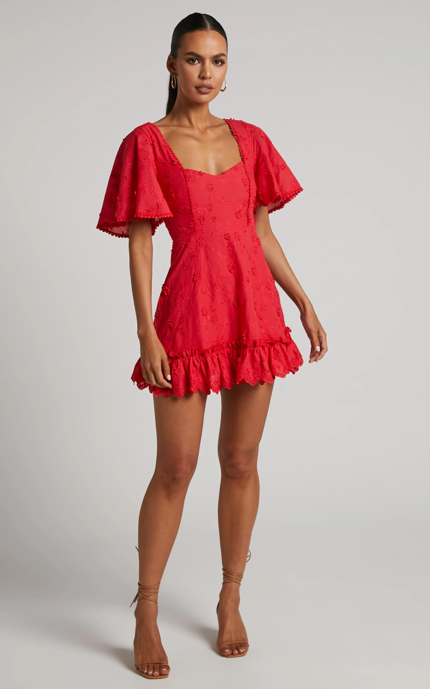 Showpo Fancy A Spritz Square Neck Mini Dress In Red 3 Showpo Fancy A Spritz Square Neck Mini Dress In Red - Image 3