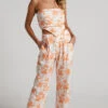 Showpo Fayella Trousers - Mid Rise Relaxed Straight Leg Trousers In Orange Palm