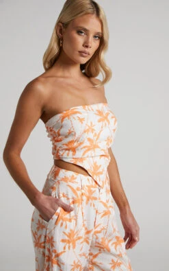 Showpo Fayella Top - Strapless Scarf Bandeau Top In Orange Palm 12 Showpo Fayella Top - Strapless Scarf Bandeau Top In Orange Palm -Showpo Women's Clothing Store Fayella Strapless Scarf Bandeau Top in Orange 2528ST22110019012529 4