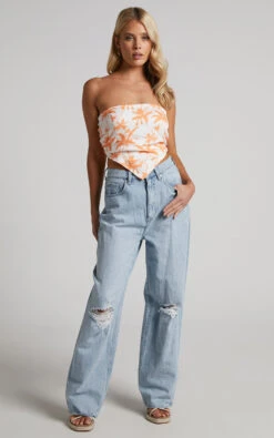 Showpo Fayella Top - Strapless Scarf Bandeau Top In Orange Palm 13 Showpo Fayella Top - Strapless Scarf Bandeau Top In Orange Palm -Showpo Women's Clothing Store Fayella Strapless Scarf Bandeau Top in Orange 2528ST22110019012529 8