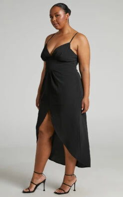 Showpo Fenella Sweetheart Drape Front Midi Dress In Black 9 Showpo Fenella Sweetheart Drape Front Midi Dress In Black -Showpo Women's Clothing Store Fenella Drape Front Dress in Black 2528SD22050004012529 1 1658974466665