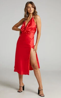 Showpo Florentina Twist Front Open Tie Back Midi Dress In Red 14 Showpo Florentina Twist Front Open Tie Back Midi Dress In Red -Showpo Women's Clothing Store Florentina Dress in Red 2528SD20120038042529 3