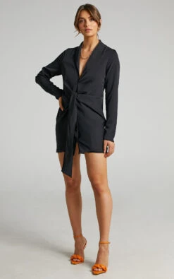 Showpo Francine Lapel Shirt Dress In Black 11 Showpo Francine Lapel Shirt Dress In Black -Showpo Women's Clothing Store Francine Lapel Shirt Dress in Black 2528SD21080031022529 1