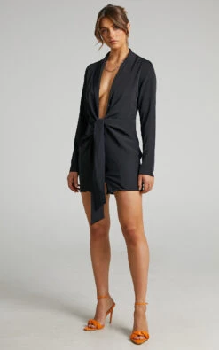 Showpo Francine Lapel Shirt Dress In Black 14 Showpo Francine Lapel Shirt Dress In Black -Showpo Women's Clothing Store Francine Lapel Shirt Dress in Black 2528SD21080031022529 2