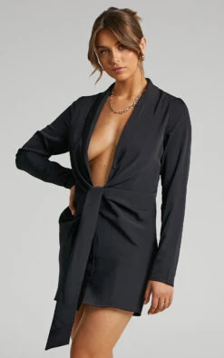 Showpo Francine Lapel Shirt Dress In Black 13 Showpo Francine Lapel Shirt Dress In Black -Showpo Women's Clothing Store Francine Lapel Shirt Dress in Black 2528SD21080031022529 3