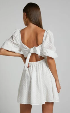 Showpo Gabien Square Neck Blouson Sleeve Mini Dress In White 15 Showpo Gabien Square Neck Blouson Sleeve Mini Dress In White -Showpo Women's Clothing Store Gabien Square Neck Blouson Sleeve Mini Dress in White 6