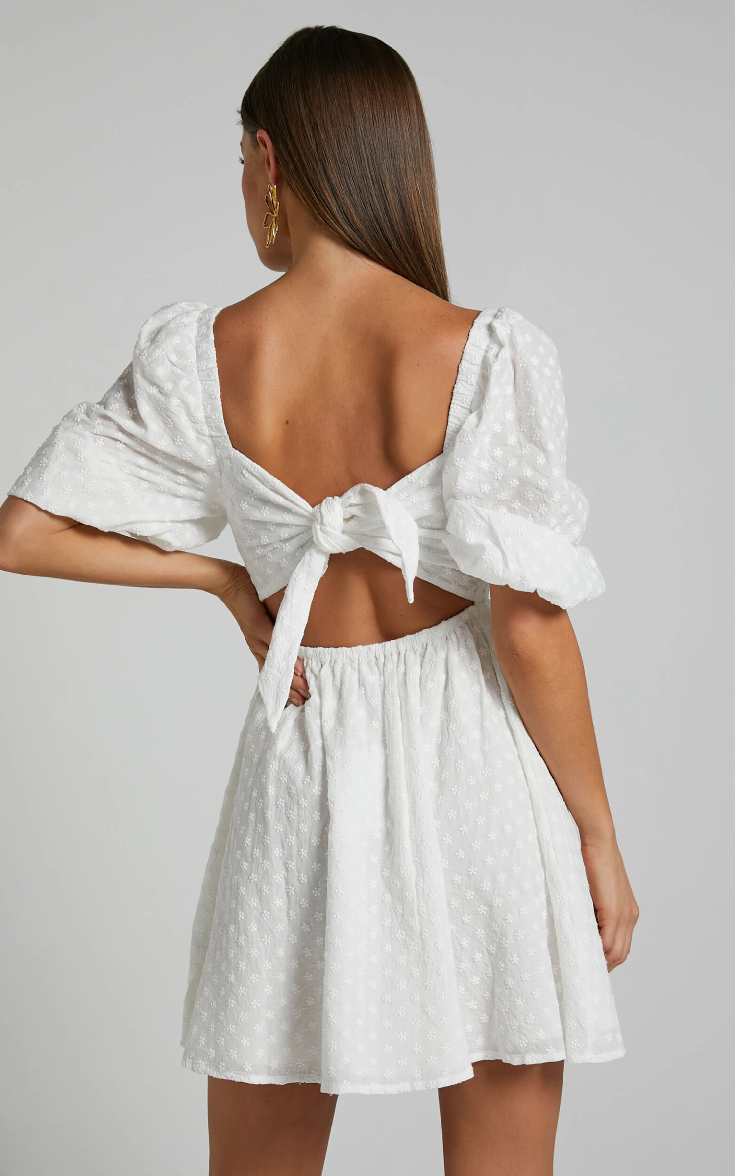 Showpo Gabien Square Neck Blouson Sleeve Mini Dress In White 7 Showpo Gabien Square Neck Blouson Sleeve Mini Dress In White - Image 7