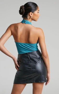 Showpo Gaia Cross Halter Neck Bodysuit In Teal 15 Showpo Gaia Cross Halter Neck Bodysuit In Teal -Showpo Women's Clothing Store Gaia Cross Halter Neck Bodysuit in Teal 2528ST21090007022529 10