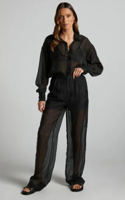 Showpo Garrick High Waisted Semi Sheer Pant In Black 12 Showpo Garrick High Waisted Semi Sheer Pant In Black -Showpo Women's Clothing Store Garrick high waisted semi sheer pant in Black 3
