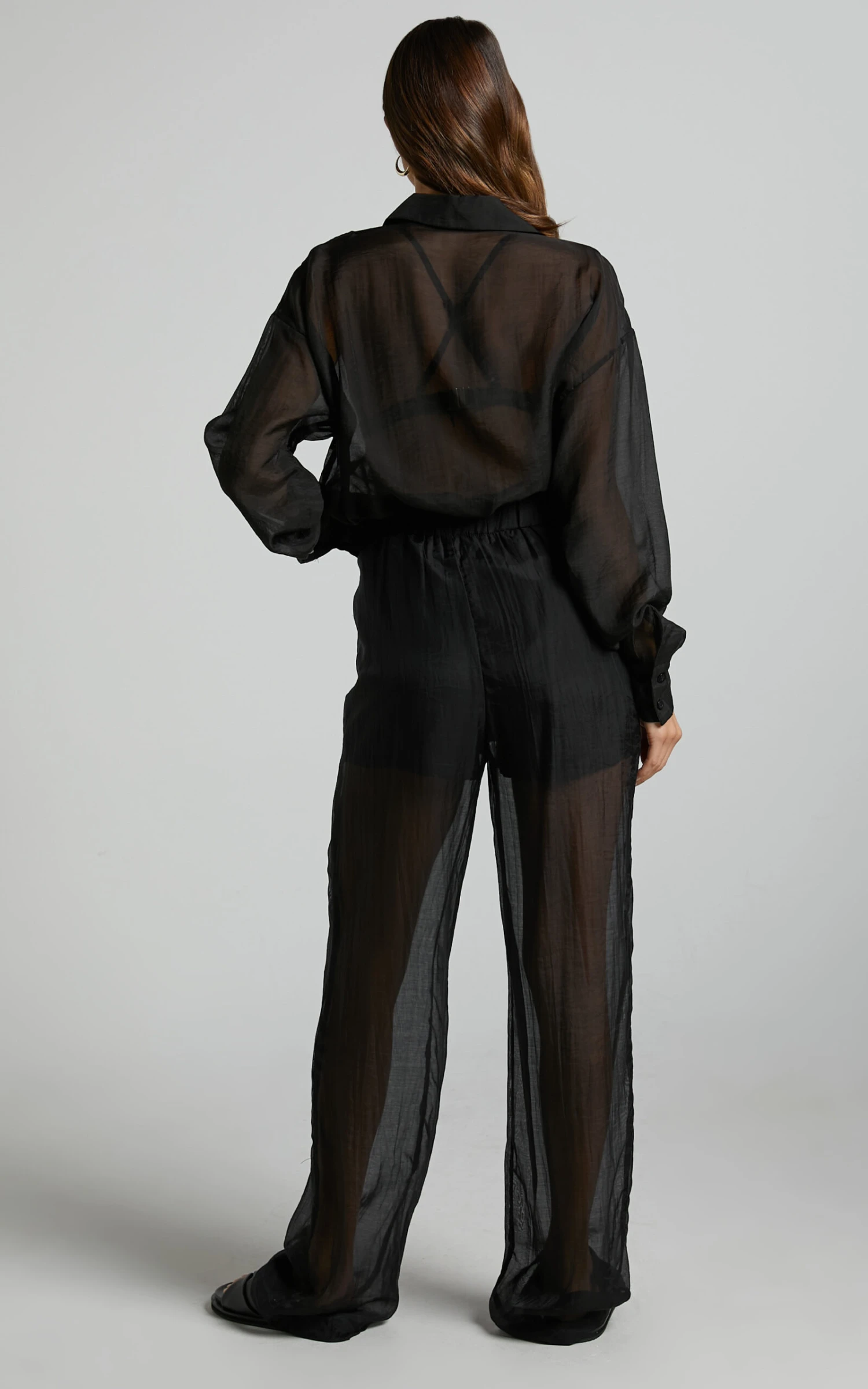 Showpo Garrick High Waisted Semi Sheer Pant In Black 8 Showpo Garrick High Waisted Semi Sheer Pant In Black - Image 8