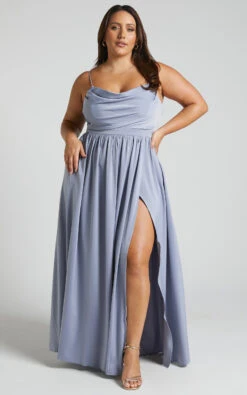 Showpo Gemalyn Maxi Dress - Cowl Neck Thigh Split Dress In Sky Blue 10 Showpo Gemalyn Maxi Dress - Cowl Neck Thigh Split Dress In Sky Blue -Showpo Women's Clothing Store Gemalyn Maxi Dress Cowl Neck Thigh Split Dress in Sky Blue