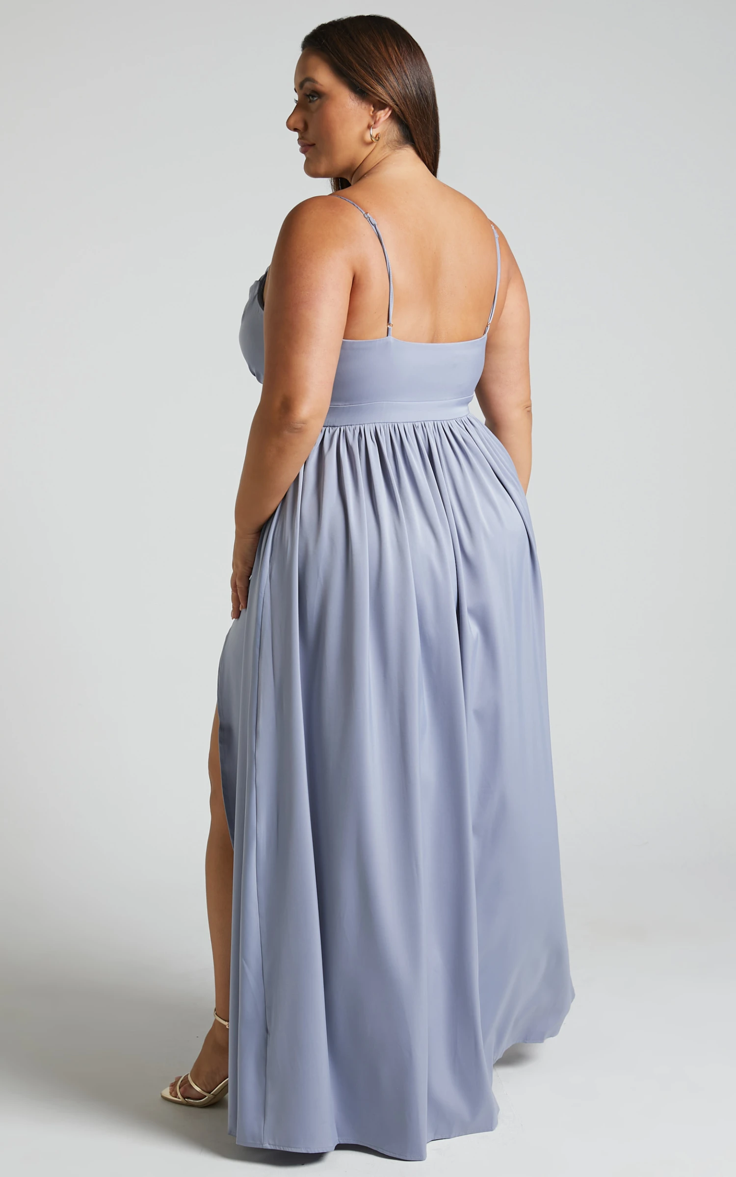 Showpo Gemalyn Maxi Dress - Cowl Neck Thigh Split Dress In Sky Blue 7 Showpo Gemalyn Maxi Dress - Cowl Neck Thigh Split Dress In Sky Blue - Image 7