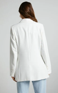 Showpo Genelyn Blazer - Double Breasted Blazer In White -Showpo Women's Clothing Store Genelyn Blazer Double Breasted Blazer in White 7 1681192898234