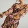 Showpo Grizela Gathered Bust Long Sleeve Mini Dress In Classic Floral