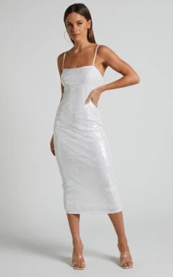 Showpo Gween Clear Sequin Sheer Midi Dress In White 10 Showpo Gween Clear Sequin Sheer Midi Dress In White -Showpo Women's Clothing Store Gween Clear Sequin Sheer Midi Dress in White 3