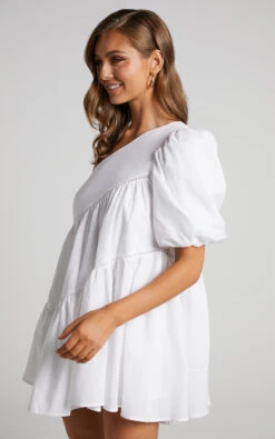 Showpo Harleen Mini Dress - Asymmetrical Trim Puff Sleeve Dress In White 12 Showpo Harleen Mini Dress - Asymmetrical Trim Puff Sleeve Dress In White -Showpo Women's Clothing Store Harleen Mini Dress Asymmetrical Trim Puff Sleeve Dress in White 2528SD21100048072529 6