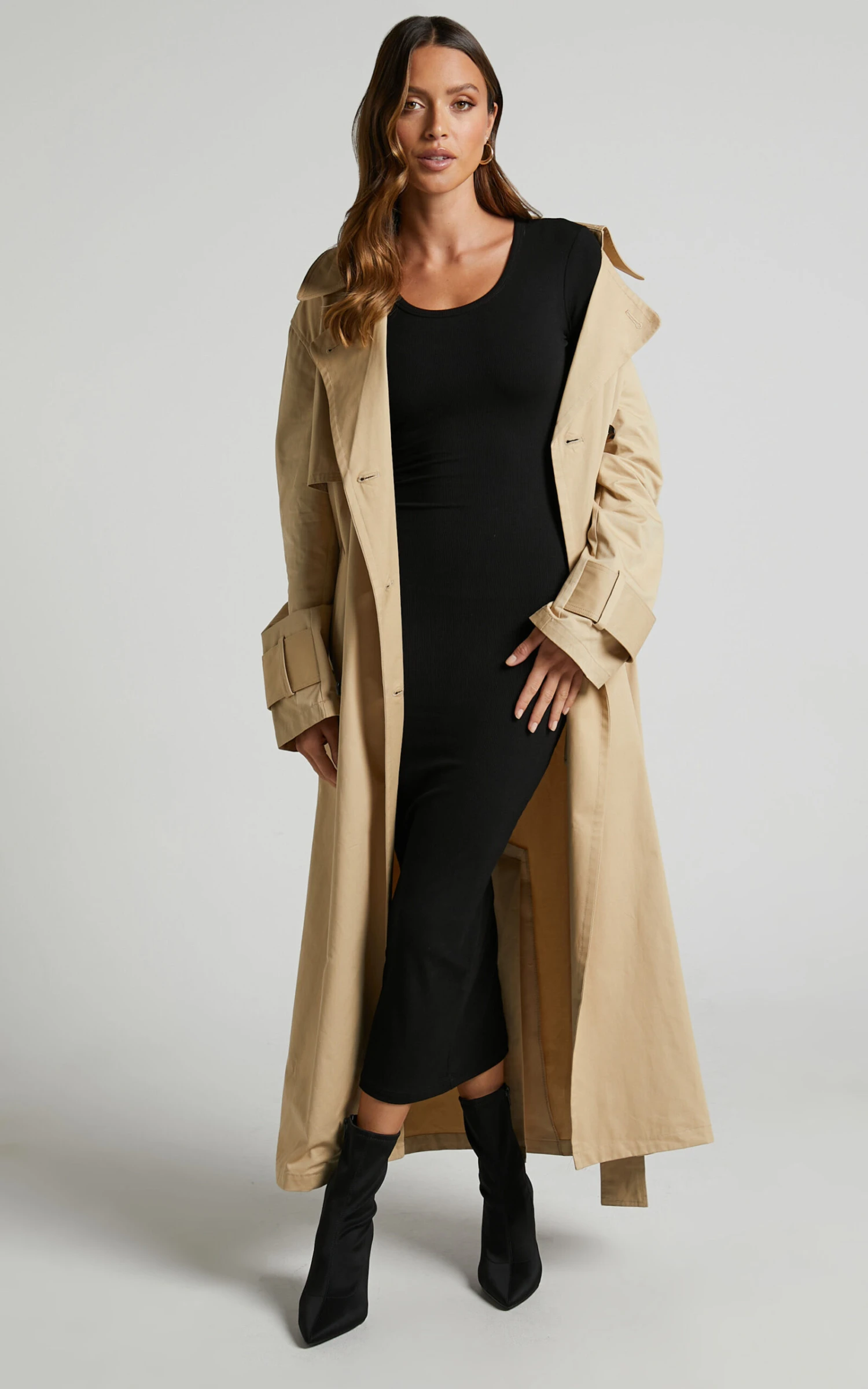 Showpo Hawkins Long Sleeve Bodycon Midi Dress In Black 3 Showpo Hawkins Long Sleeve Bodycon Midi Dress In Black - Image 3