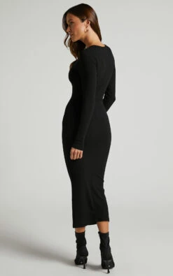 Showpo Hawkins Long Sleeve Bodycon Midi Dress In Black 12 Showpo Hawkins Long Sleeve Bodycon Midi Dress In Black -Showpo Women's Clothing Store Hawkins Long Sleeve Bodycon Midi Dress in Black 10