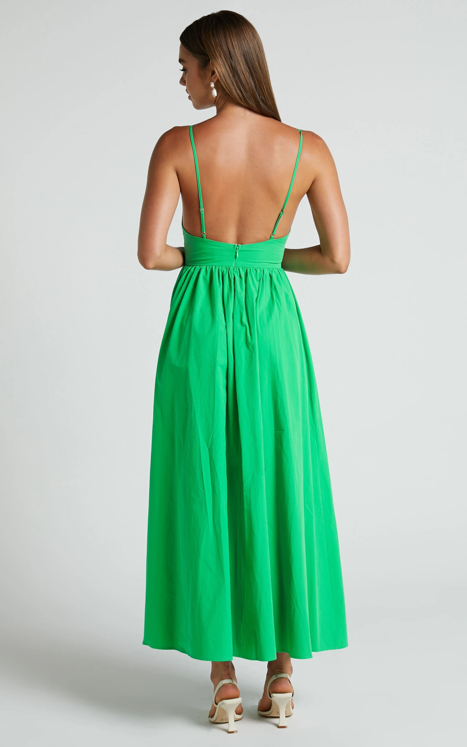 Showpo Haydie Maxi Dress - V Neck Thigh Split Dress In Green 6 Showpo Haydie Maxi Dress - V Neck Thigh Split Dress In Green - Image 6
