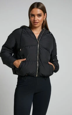 Showpo Helgi Hooded Puffer Jacket In Black -Showpo Women's Clothing Store Helgi Hooded Puffer Jacket in Black 8