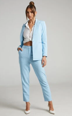 Showpo Hermie Single Breasted Blazer In Light Blue 12 Showpo Hermie Single Breasted Blazer In Light Blue -Showpo Women's Clothing Store Hermie Single Breasted Blazer in Light Blue 2528SO22010002042529 2