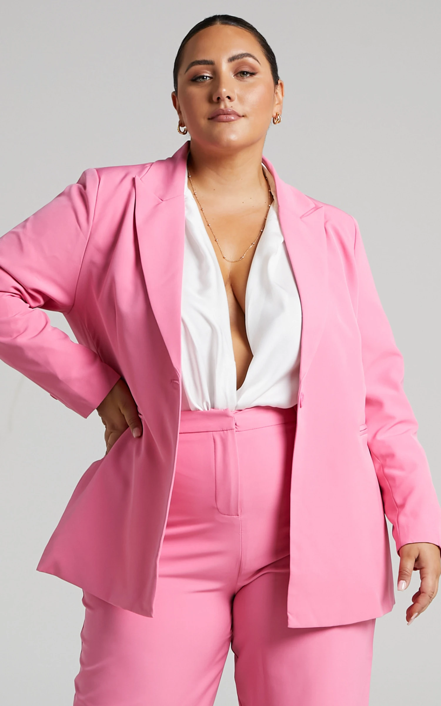 Showpo Hermie Single Breasted Blazer In Pink 3 Showpo Hermie Single Breasted Blazer In Pink - Image 3