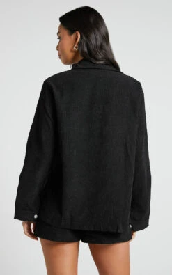 Showpo Hillevi Corduroy Shacket In Black 14 Showpo Hillevi Corduroy Shacket In Black -Showpo Women's Clothing Store Hillevi Corduroy Shacket in Black 4