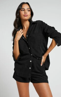 Showpo Hillevi Corduroy Shacket In Black 10 Showpo Hillevi Corduroy Shacket In Black -Showpo Women's Clothing Store Hillevi Corduroy Shacket in Black 5