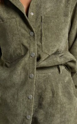 Showpo Hillevi Corduroy Shacket In Olive 13 Showpo Hillevi Corduroy Shacket In Olive -Showpo Women's Clothing Store Hillevi Corduroy Shacket in Olive 10