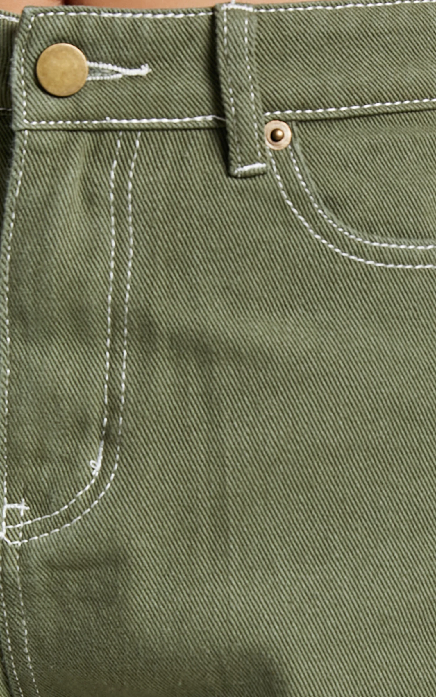 Showpo Hinkley Denim Shorts In Khaki 9 Showpo Hinkley Denim Shorts In Khaki - Image 9