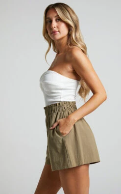 Showpo Hiromi High Waisted A-Line Shorts In Khaki 15 Showpo Hiromi High Waisted A-Line Shorts In Khaki -Showpo Women's Clothing Store Hiromi High Waisted A Line Shorts in Khaki 6
