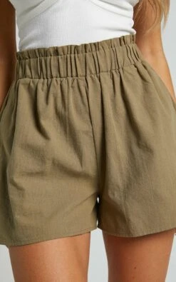 Showpo Hiromi High Waisted A-Line Shorts In Khaki 11 Showpo Hiromi High Waisted A-Line Shorts In Khaki -Showpo Women's Clothing Store Hiromi High Waisted A Line Shorts in Khaki 9