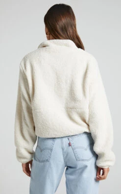 Showpo Holly Quarter Zip Teddy Jumper In White -Showpo Women's Clothing Store Holly Quarter Zip Teddy Jumper in White 7