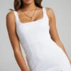 Showpo Hughes Square Neck Mini Dress In White