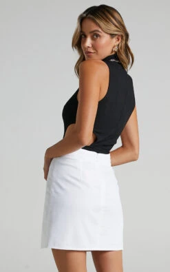 Showpo International Babe Mini Skirt In White Linen Look -Showpo Women's Clothing Store INTERNATIONAL BABE SKIRT IN WHITE LINEN LOOK S005775 WhiteLinen 6